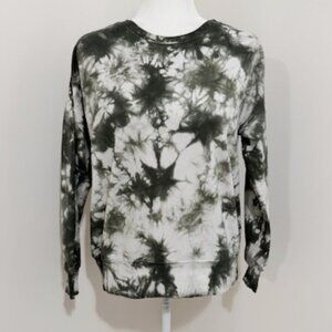 AR-33 Green White Crew Neck Sweatshirt Top Tie Dye Women's Size XS